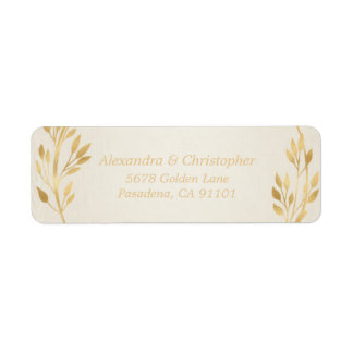 Étiquette de mariage Ivory Gold Adresse Élégante R