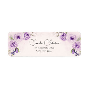Étiquette de Mariage Lavender et Blush Rose