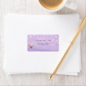 Étiquette de mariage Magnolia avec Bokeh pailleté (En situation)