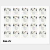 Étiquette de mariage Merci d'être passé Fleur Bleu (Feuille)