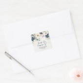 Étiquette de mariage Merci d'être passé Fleur Bleu (Enveloppe)
