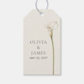 Étiquette de mariage moderne avec lys calla blanc (Devant)