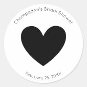 Étiquette de mariage moderne en forme de cœur (Devant)