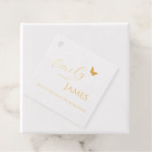 Étiquette de mariage papillon en feuille d'or (Avec boite)