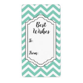 Étiquette de mariage Pastel Turquoise et Blanc Che (Devant)