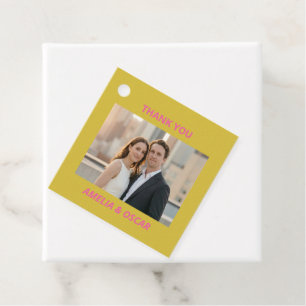 Étiquette de mariage personnalisée moderne rose ja
