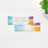 Étiquette de mariage Rainbow Striped Sunburst Favo (Bureau)