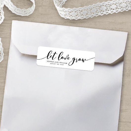 Étiquette de mariage Relax Script Faites grandir l