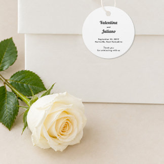 Étiquette de mariage ronde noir et blanc basée sur