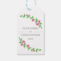 Étiquette de mariage Roses romantiques