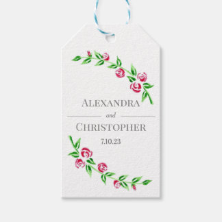 Étiquette de mariage Roses romantiques