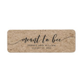 Étiquette de mariage Rustic Kraft censée être abei (Devant)