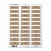 Étiquette de mariage Rustic Kraft censée être abei (Feuille entière)