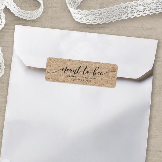 Étiquette de mariage Rustic Kraft censée être abei