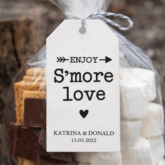 Étiquette de mariage Rustic White S'more Love