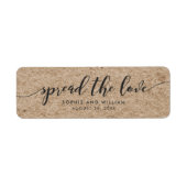 Étiquette de mariage Rustique Faux Kraft "Étendez (Devant)