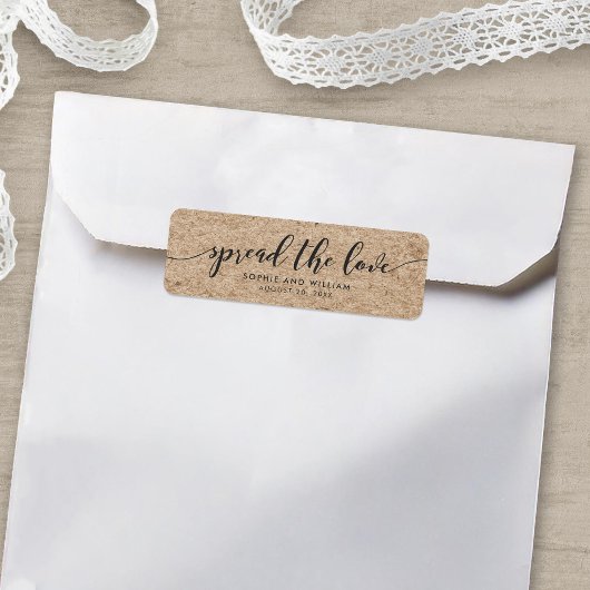 Étiquette de mariage Rustique Faux Kraft "Étendez