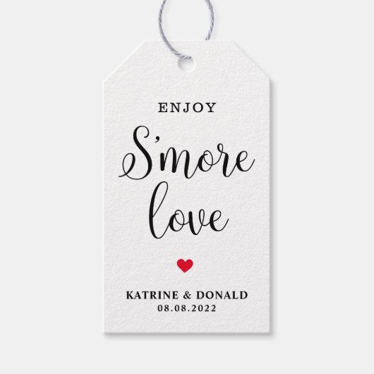 Étiquette de mariage 'S'more Love' en écriture bla (Devant)