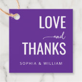 Étiquette de mariage typographique violet chaud (Devant)