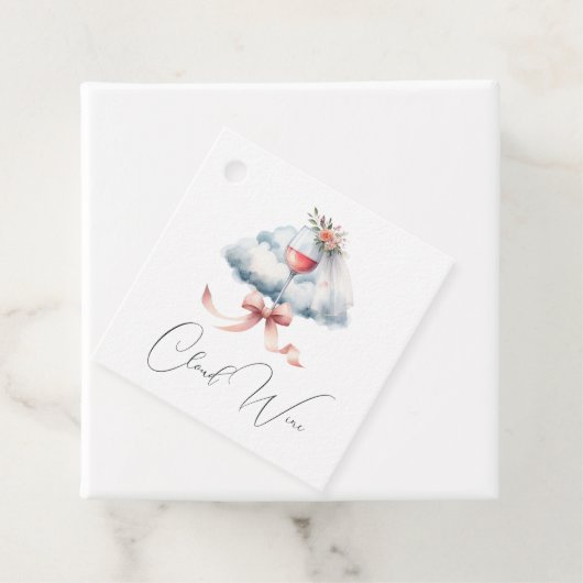 Étiquette de mariage vin sous les nuages (En situation)