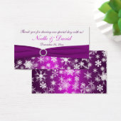 Étiquette de mariage violet et blanc Snowflakes Fa (Bureau)