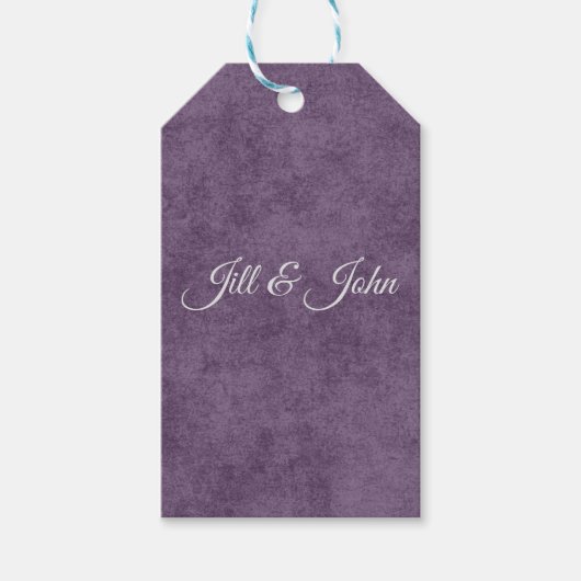 Étiquette de mariage violette texturée (Devant)
