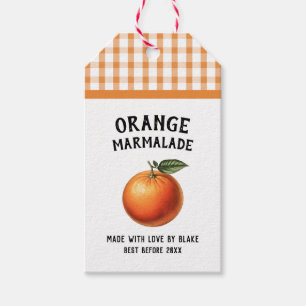 Étiquette de marmelade d'orange à motif à carreaux