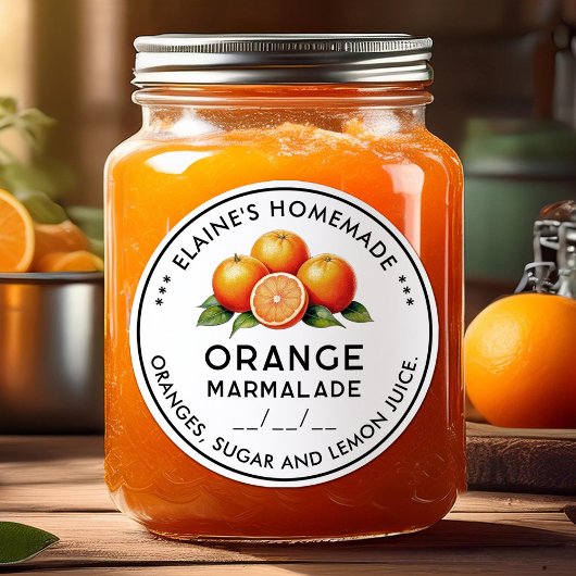 étiquette de marmelade d'orange maison pour la mis