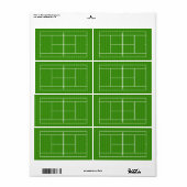 ÉTIQUETTE DE MARQUAGE DE LA LIGNE DE COUR DE TENNI (Feuille entière)