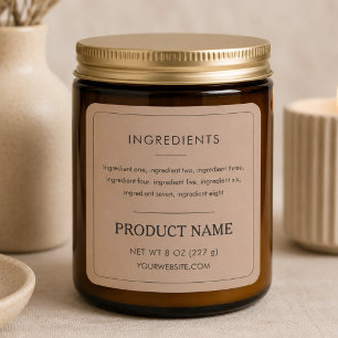 Étiquette de marque de produit ingrédients Minimal