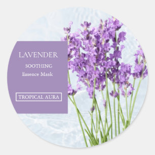 Étiquette de masque facial à la lavande
