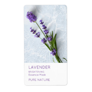 Étiquette de masque facial à la lavande