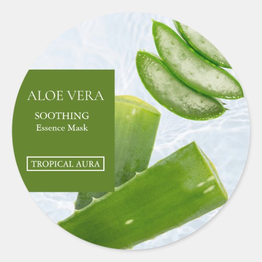 Étiquette de masque facial à l'aloe vera (Devant)
