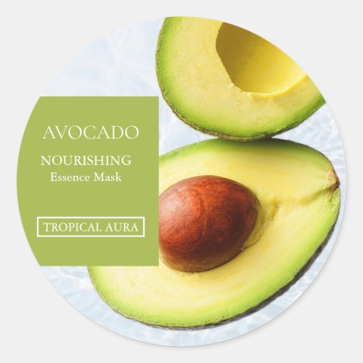 Étiquette de masque facial à l'avocat (Devant)