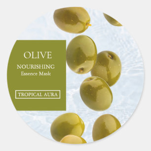 Étiquette de masque facial à l'olive