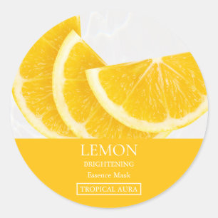 Étiquette de masque facial au citron