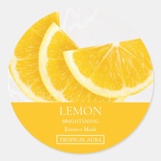 Étiquette de masque facial au citron (Devant)