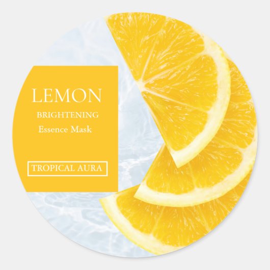 Étiquette de masque facial au citron (Devant)