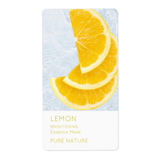 Étiquette de masque facial au citron (Devant)