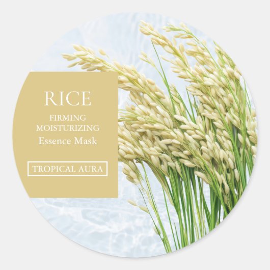 Étiquette de masque facial au riz (Devant)