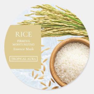 Étiquette de masque facial au riz