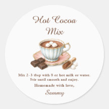 Étiquette de mélange de cacao chaud fait maison