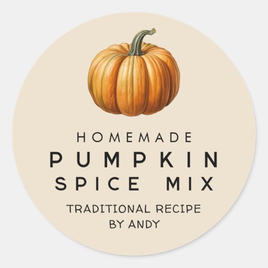 Étiquette de mélange de épices de citrouille fait  (Devant)