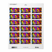 Étiquette de mélange de fleurs colorées (Feuille entière)