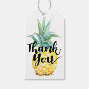 Étiquette de Merci d'ananas d'aquarelle