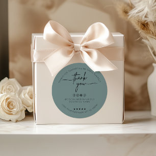 Étiquette de Merci d'autocollant vert sur mesure