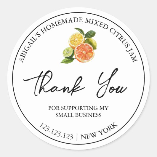 Étiquette de Merci de confiture d'agrumes maison s (Devant)