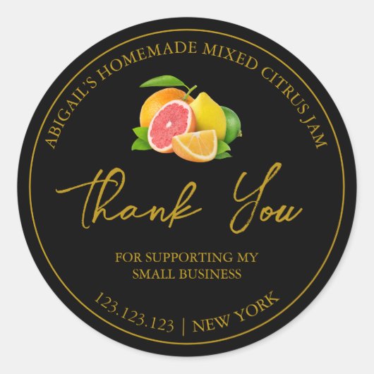 Étiquette de Merci de confiture d'agrumes maison s (Devant)