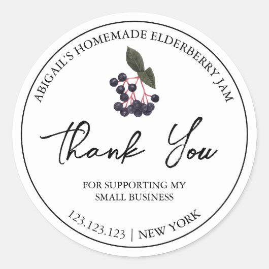 Étiquette de Merci de confiture d'airelle maison s (Devant)