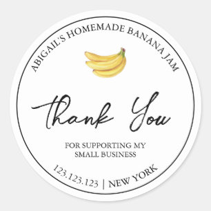 Étiquette de Merci de confiture de banane maison s
